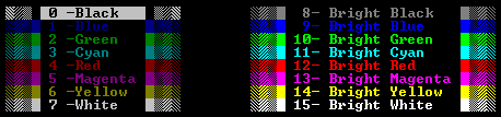 List of QBASIC colors